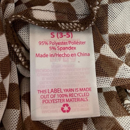 NEW No Boundaries Brown White Gingham Check Illusion Button Down Shirt Top S