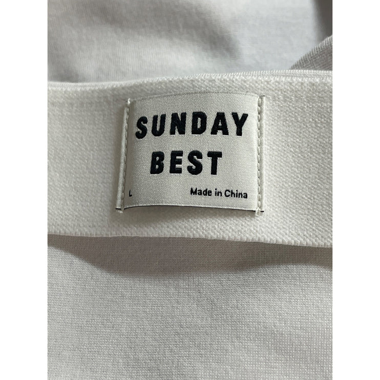 Aritzia Sunday Best Women's White High Waisted Pencil Mini Slip Skirt Size L