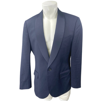 J.Crew Ludlow 100% Wool Mens Blue Long Sleeve Button Blazer Coat Suit Jacket 42R