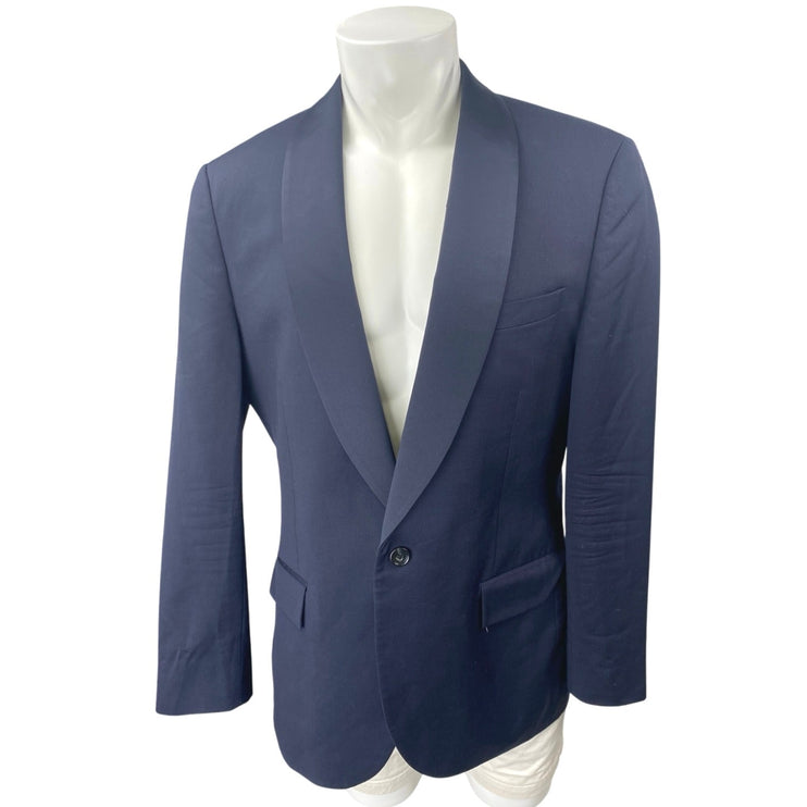 J.Crew Ludlow 100% Wool Mens Blue Long Sleeve Button Blazer Coat Suit Jacket 42R