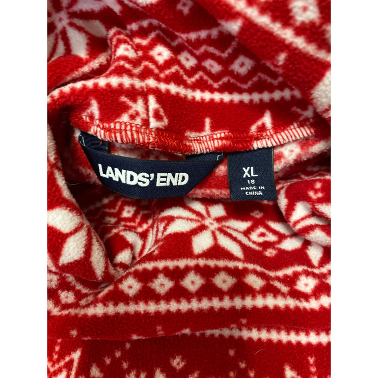 Lands' End Women's Red Fair Isle Turtleneck Long Sleeve Christmas Sweater Sz XL