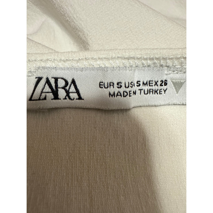 Zara White Sleeveless Halter Bandeau Cutout Cami Camisole Tank Bodysuit Top Sz S