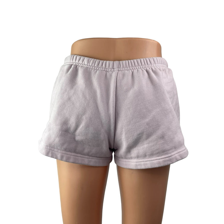 Aritzia Sweatfleece Women's Purple Lilac Boyfriend Fit Lounge Mini Shorts Size S