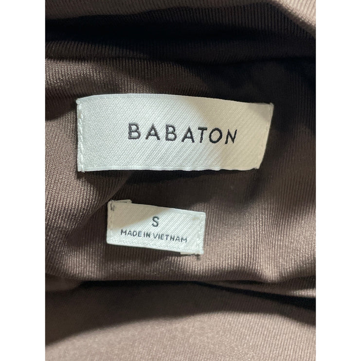 Aritzia Babaton Brown Sleeveless Mock Neck Sculpt Mini Bodycon Dress Size S