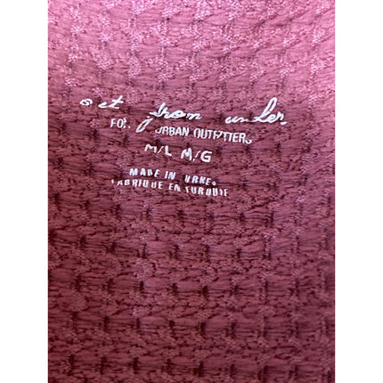 Out From Under Drew Seamless Waffle Knit Sleeveless Henley Crop Tank Bra Top M/L