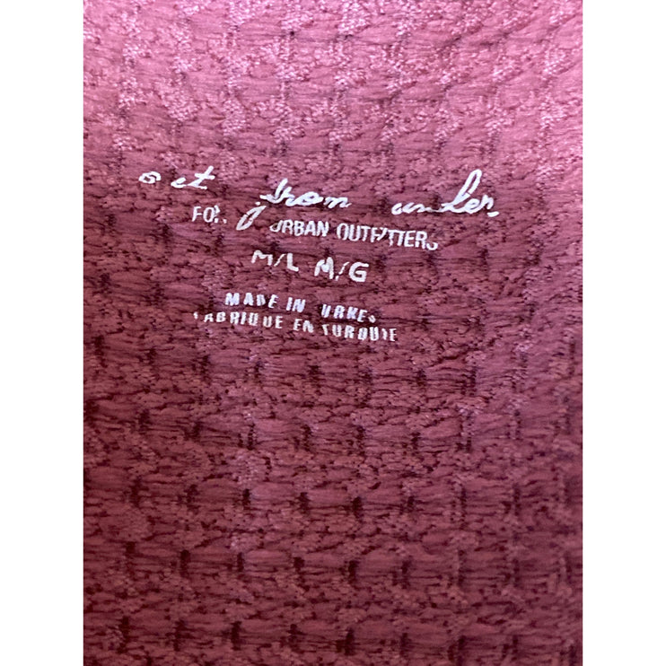 Out From Under Drew Seamless Waffle Knit Sleeveless Henley Crop Tank Bra Top M/L