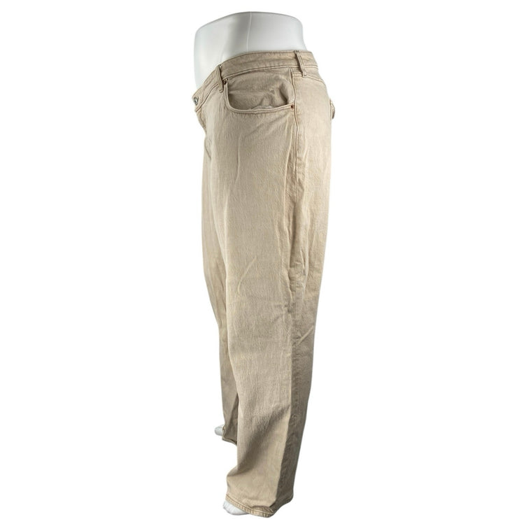 Abercrombie & Fitch The 90s Relaxed Corduroy Beige Khaki Tank Trousers Pants 24
