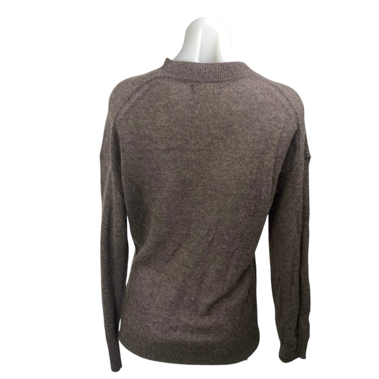 Naadam 100% Cashmere Women's Brown Knit Mock Neck Long Sleeve Sweater Top Sz XS