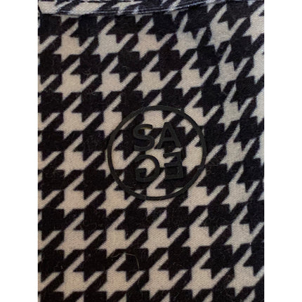 Sage Women's Black Houndstooth Sleeveless Racerback Active Crop Tank Top Size M