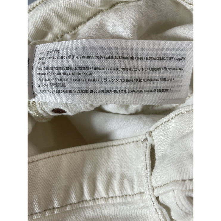 Abercrombie & Fitch The 70s Vintage Flare White High Rise Denim Jeans Size 24