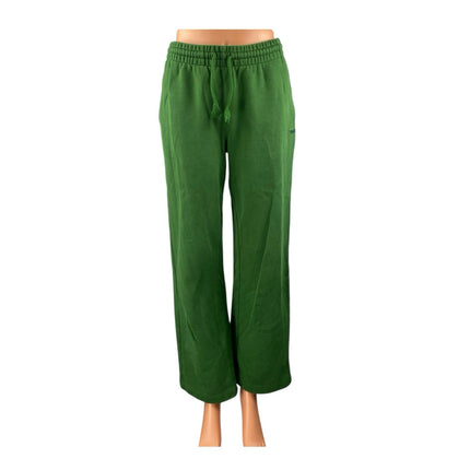 Aritzia TNA Sweatfleece Green Elastic Waist Wide Leg Trousers Sweatpants Size XS