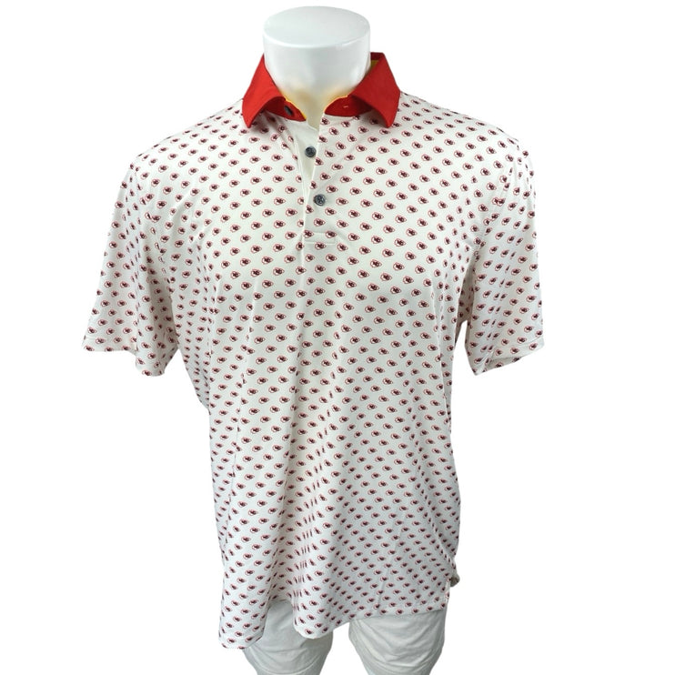 NEW Greyson Kansas City Chiefs Mens NFL Football Short Sleeve Polo Shirt Top L