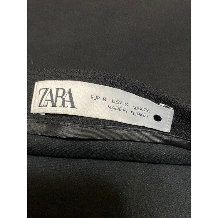 Zara Black Jeweled Rhinestone Embellished Slit Zipper Mini Pencil Skirt Size S