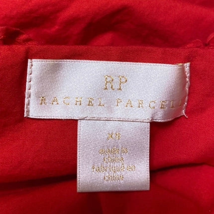 Rachel Parcell Red Long Sleeve Ruffle V Neck Peplum Wrap Blouse Top Size XS