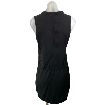 Splendid Women's Black Sleeveless Button Front Shirt Tunic Mini Dress Size S