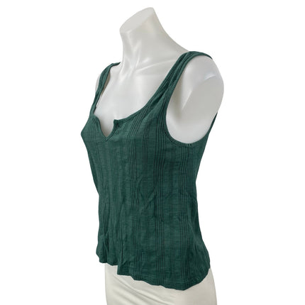 Anthropologie Pilcro Women's Green Ribbed Knit Sleeveless Cami Tank Top Size M