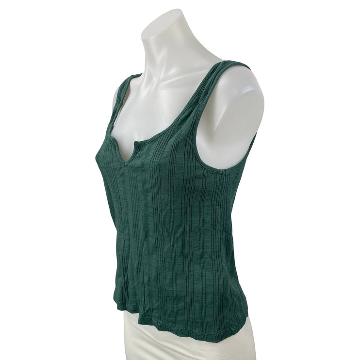Anthropologie Pilcro Women's Green Ribbed Knit Sleeveless Cami Tank Top Size M