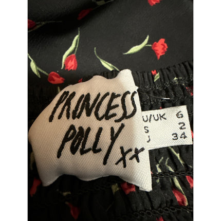Princess Polly Black Floral Cutout Smocked Long Puff Sleeve Mini Bodycon Dress 2