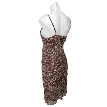 Motherhood Maternity Brown White Sleeveless Polka Dot Cami Mini Dress Size L