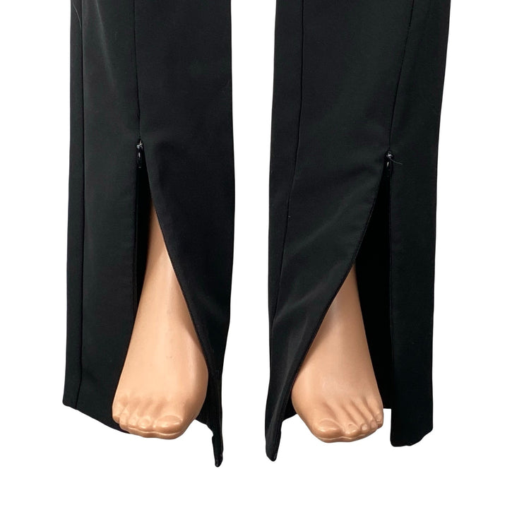 Zara Women's Black Split Slit Hem High Waisted Flare Straight Trousers Pants L