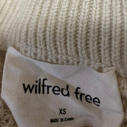 Aritzia Wilfred Cream Wool Waffle Knit Mock Neck Long Sleeve Sweater Top Size XS