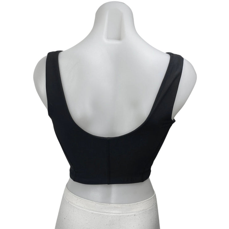 Abercrombie & Fitch YPB Black Sleeveless Zip Up Activewear Crop Tank Top Size S