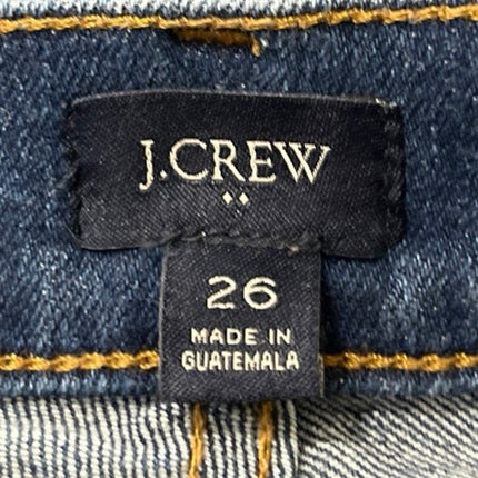 J.Crew Women's Blue High Waisted Medium Wash Cut-Off Denim Jeans Shorts Size 26