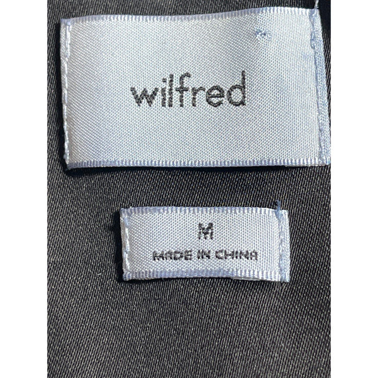 Aritzia Wilfred Shine Satin Bustier Black Square Neck Sleeveless Crop Tank Top M