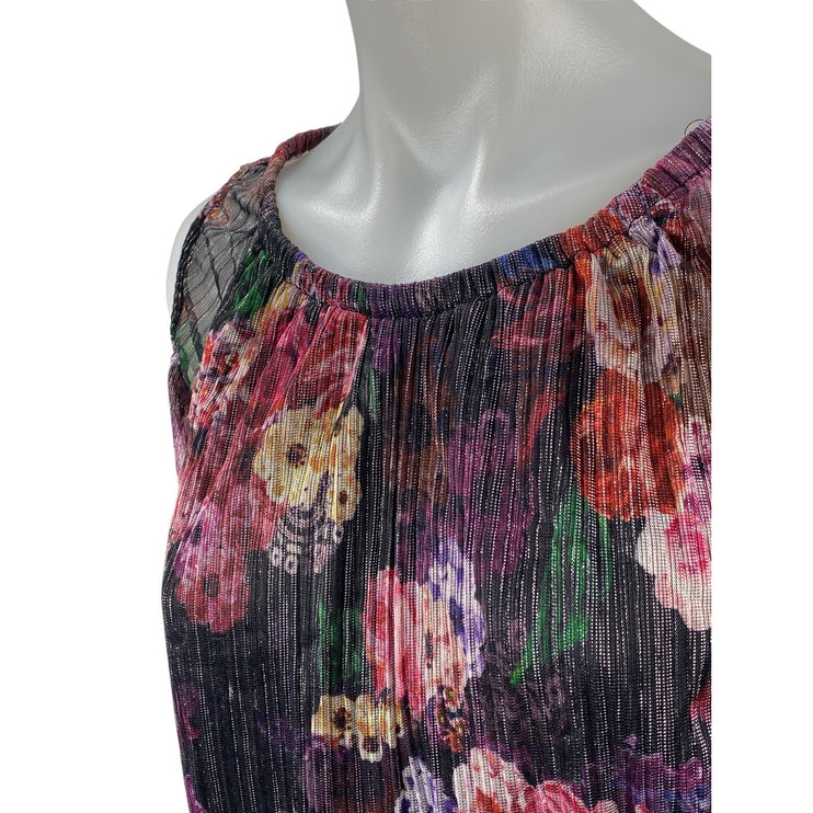 INC International Concepts Multicolor Floral Cold Shoulder Peasant Blouse Top XS