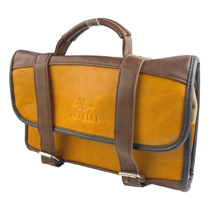 Vetelli The Hanging Toiletry 100% Leather Foldable Pockets Travel Pouch Bag