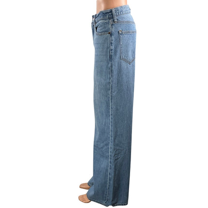 Abercrombie & Fitch The Wide Leg High Rise Women's Blue Denim Jeans Size 27/4