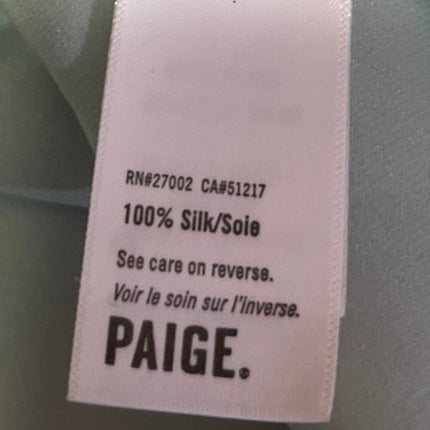 NEW Paige Cicely 100% Silk Satin Green Sleeveless Cami Camisole Crop Tank Top L