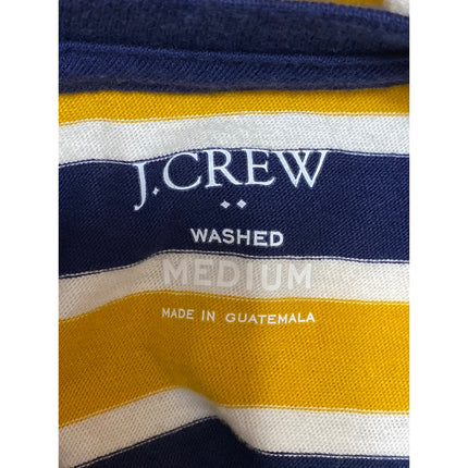 J.Crew Men's Yellow Blue Striped Washed Short Sleeve Crewneck T Shirt Tee Top M