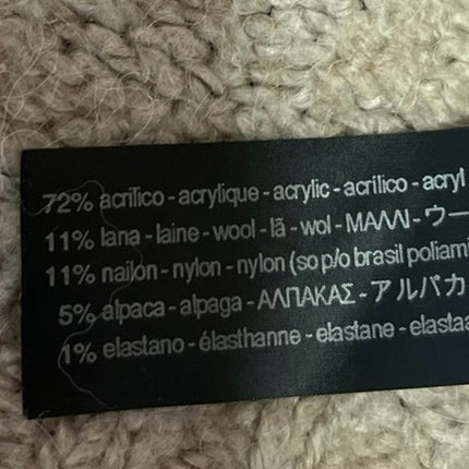 Zara Women's Tan Beige Alpaca Wool Knit Butterfly Sequin Beaded Sweater Top Sz M