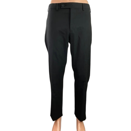 Calvin Klein Men's Black High Waisted Straight Leg Trousers Dress Pants Size L
