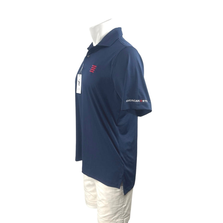 NEW Fairway & Greene Men's Navy Blue Short Sleeve Golf Polo Shirt Top Size S