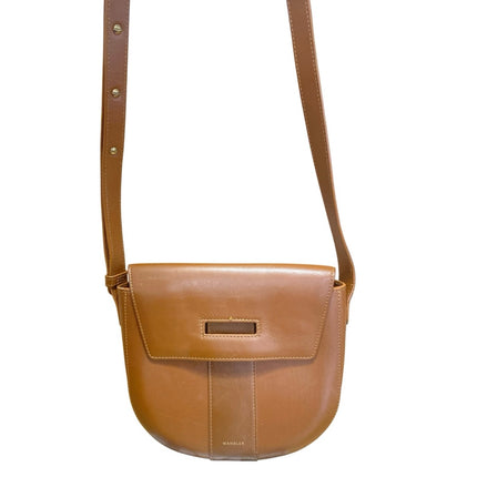 Wandler Miles Brown Leather Minimalist Rounded Shoulder Crossbody Handbag OS