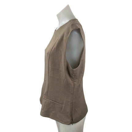 NEW Abercrombie & Fitch Women's Tan Sleeveless Pocket Tank Blouse Top Size L