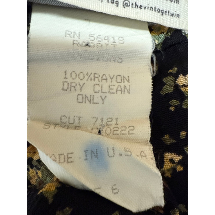 The Vintage Twin Multicolor Long Sleeve Floral Fit & Flare Mini Dress Size 6