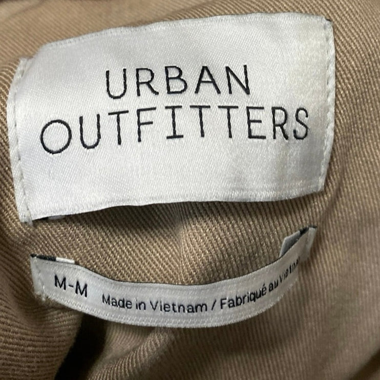 Urban Outfitters Brown Tan Open Front Long Sleeve Trench Overcoat Jacket Size M
