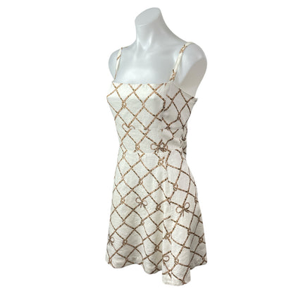 Hill House Home The Margot White Knot Linen Sleeveless Fit & Flare Mini Dress XL