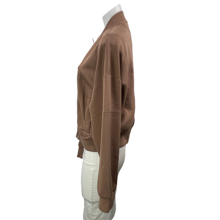 YPB Your Personal Best Women's Brown Long Sleeves Full Zip Bomber Coat Jacket L