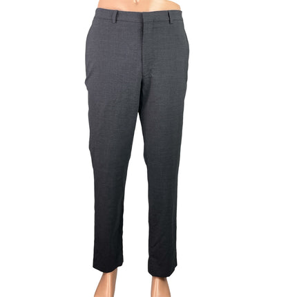 Cole Haan Grand Mens Black Wool Slim Tapered Leg Trouser Dress Pants Sz 36W 32L