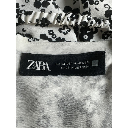 Zara Floral Print Strappy Sleeveless Button Down Midi Cami Flare A-Line Dress M