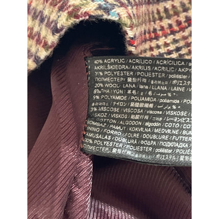 Mango MNG Gray Wool Plaid Checkered High Waist Mini Flared A-Line Skirt Size L