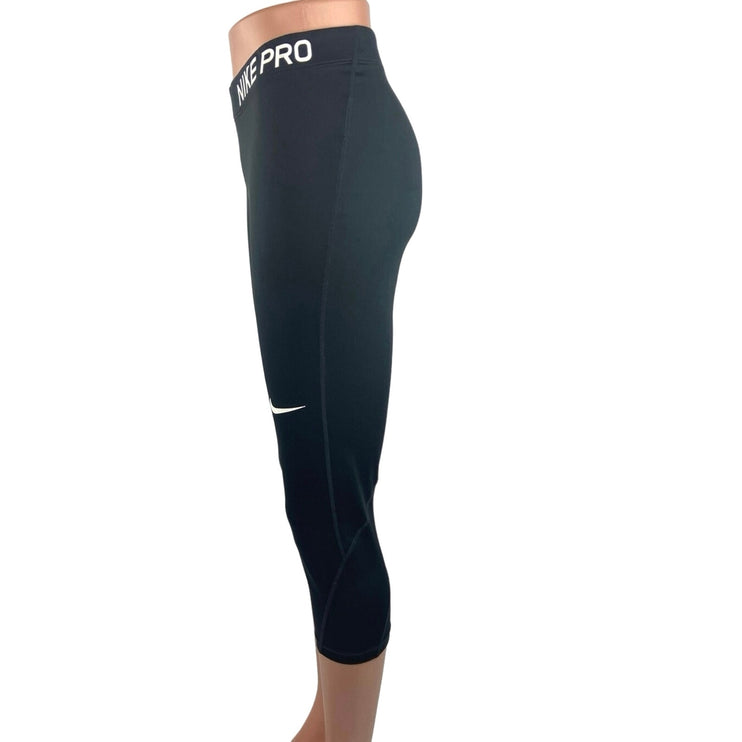 Nike Pro Dri Fit Black Activewear Crop Stretch Capri Training Tight Leggings M