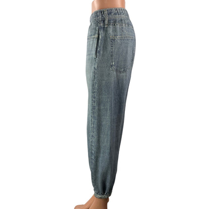rag & bone Miramar Blue High Rise Light Wash Relaxed Denim Jogger Sweatpants M