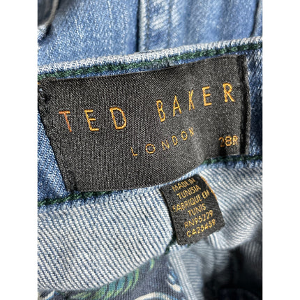 Ted Baker London Men's Medium Blue Wash High Waisted Skinny Denim Jeans Pants 28