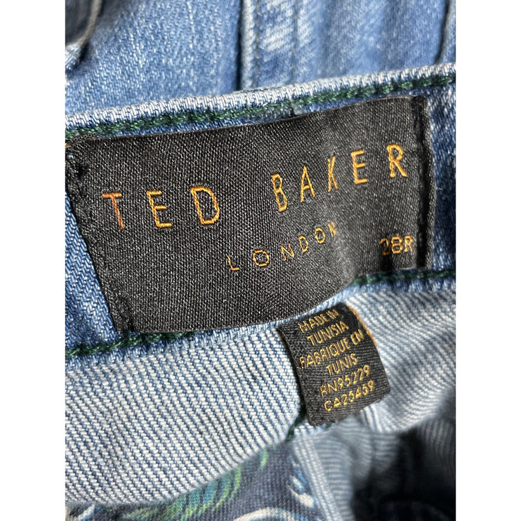 Ted Baker London Men's Medium Blue Wash High Waisted Skinny Denim Jeans Pants 28