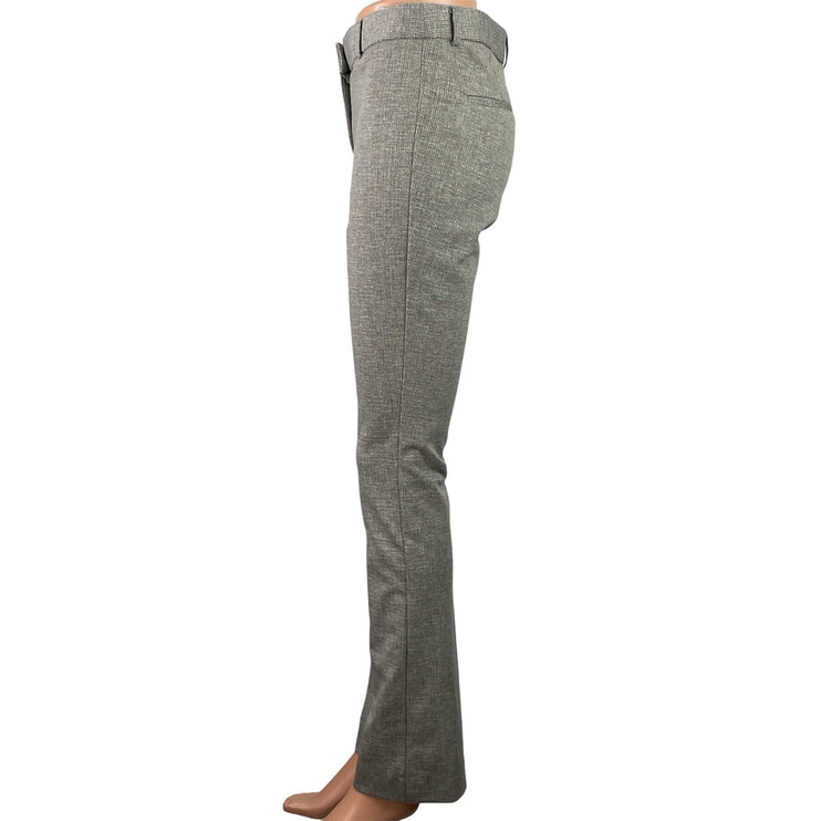 Amanda + Chelsea Gray Beige Tweed High Rise Straight Slim Trousers Pants Size 2